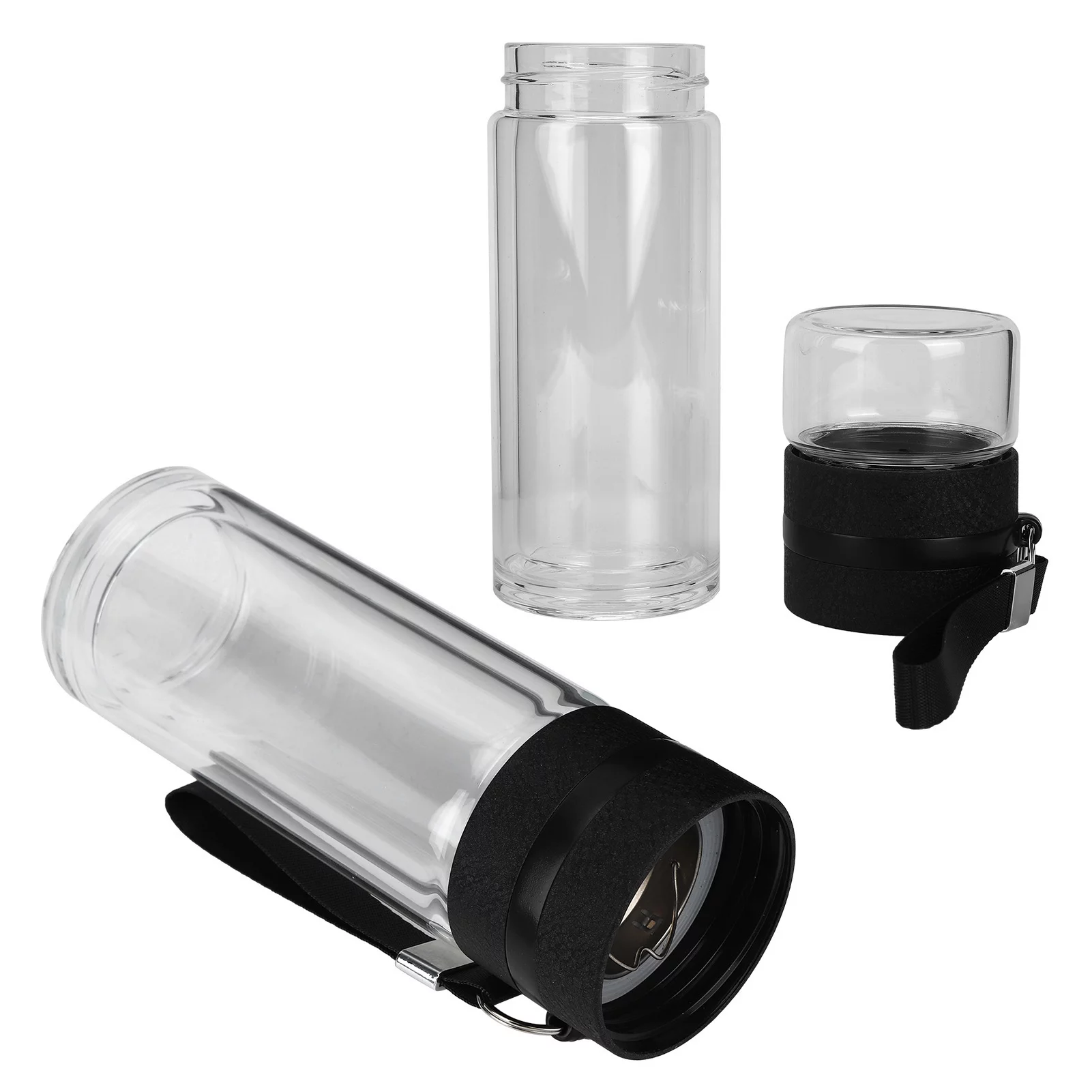 Glass Bottle Pratical Double Wall Bottle Double Layer Water Bottle Clear Tea Separation Bottle