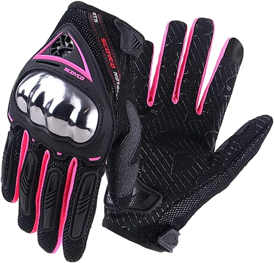 Scoyco Woman Motorcycle Gloves Touch Screen Armor Breathable Female Glove Anti-Skid MBX/MTB/ATV Sport Pink Dirt Bike Gloves