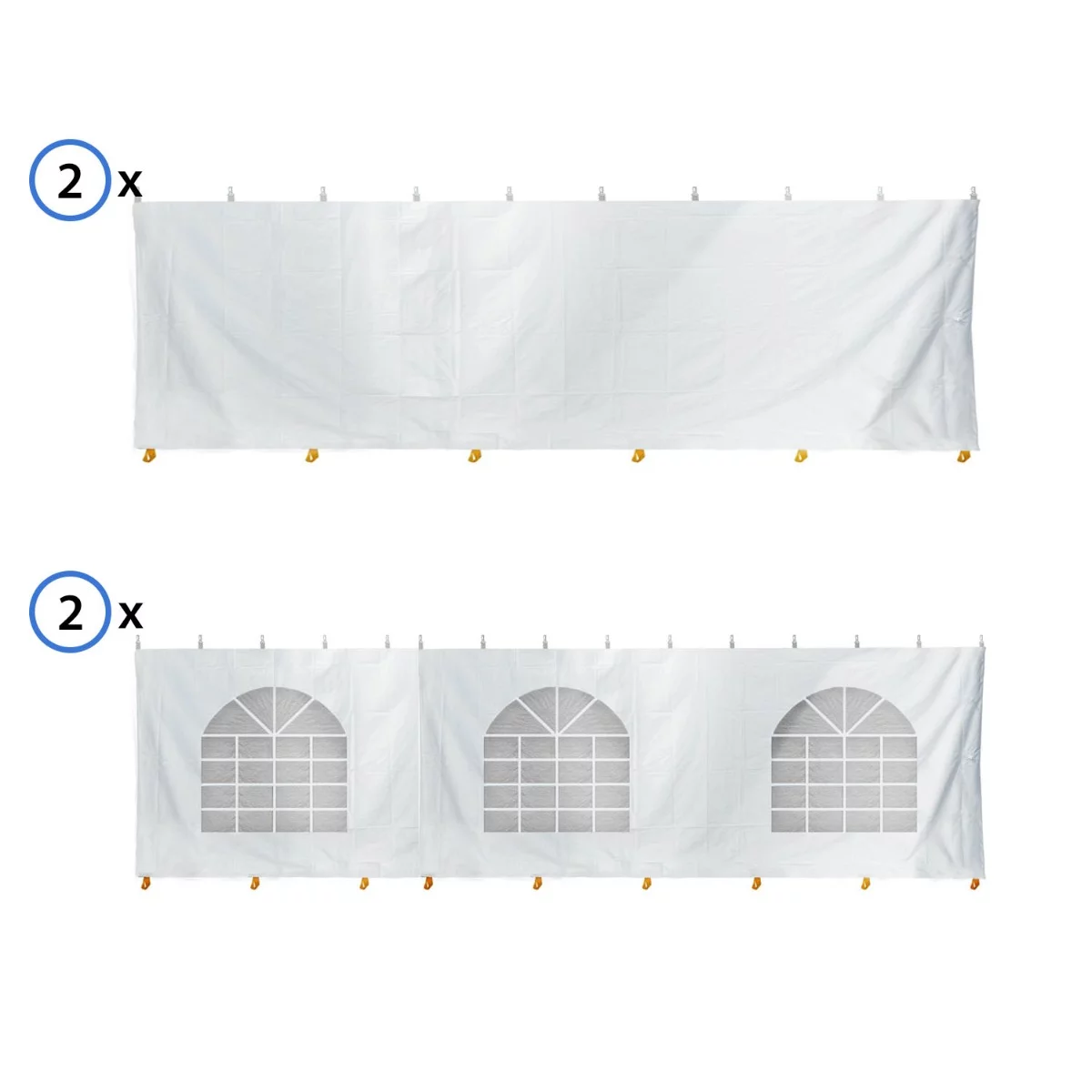 TentandTable Standard Sidewall Kit for 7 ft Sides, White, 30 ft x 30 ft