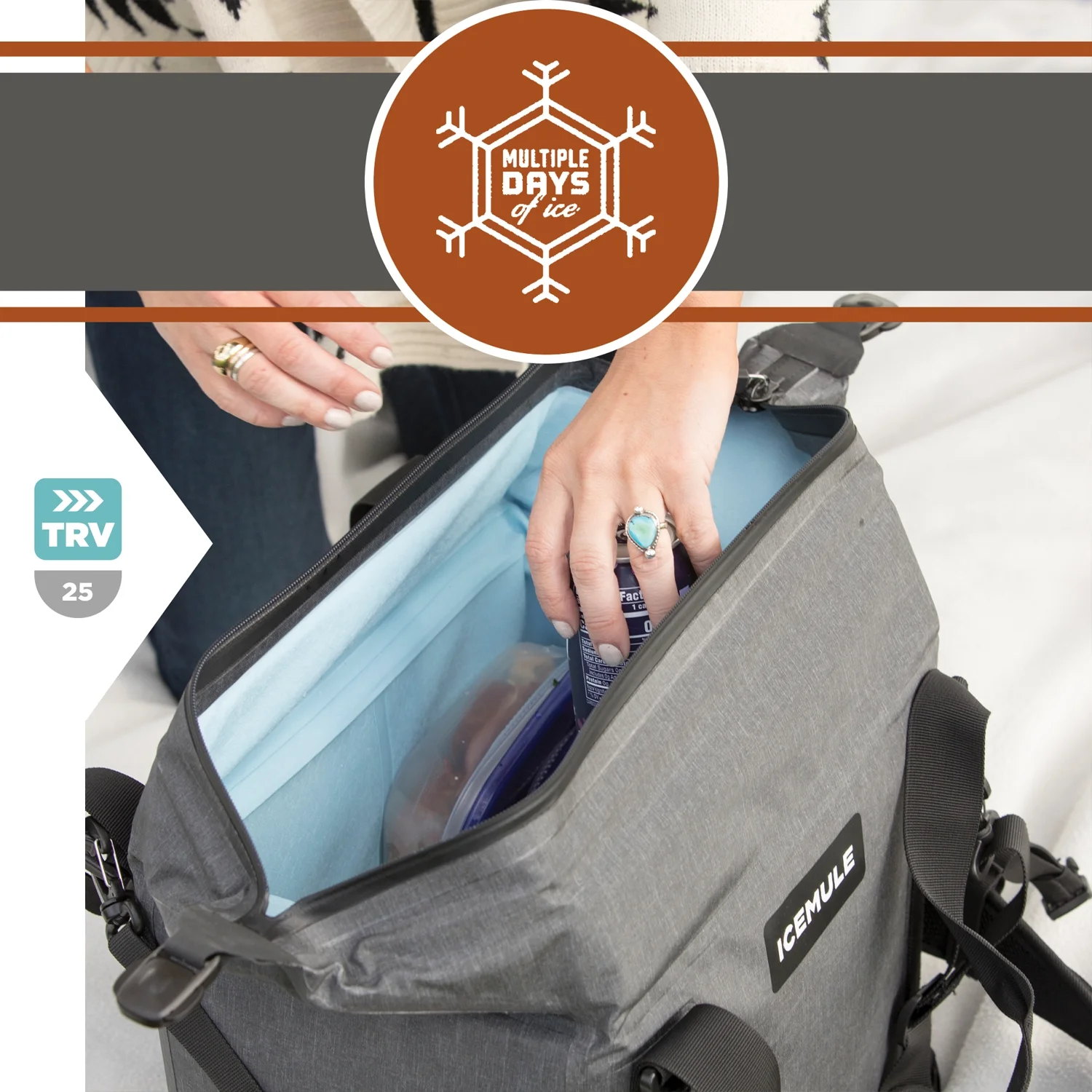 IceMule Traveler 25 Liter 20 Can Soft Insulated Waterproof Backpack Cooler Bag