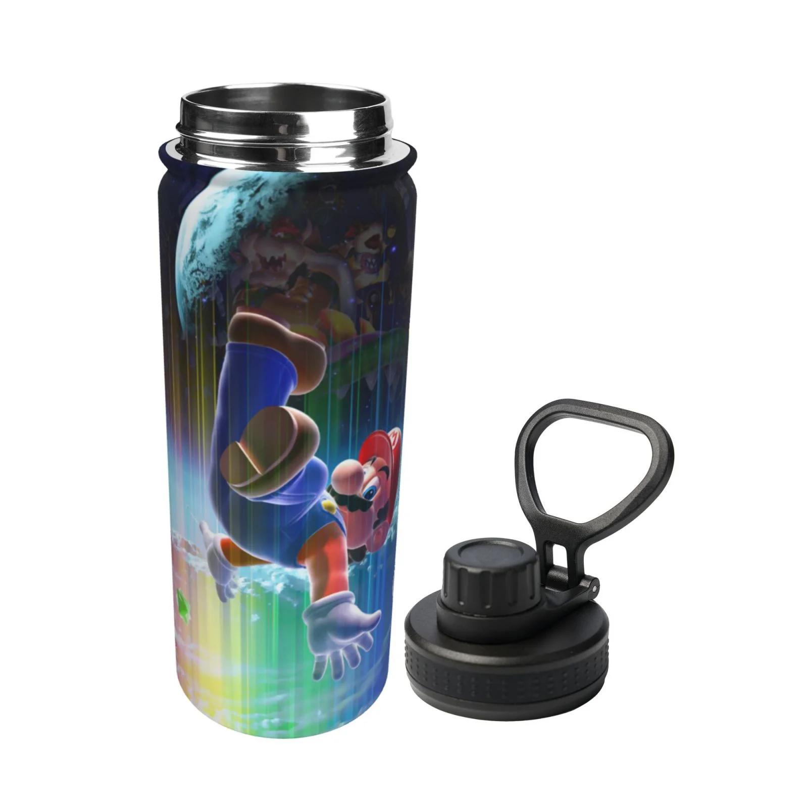 Super Mario Galaxy Unisex Sports Insulated Water Bottles Kettle Stainless Steel Portable Cup 18OZ For School Travel Gym Running