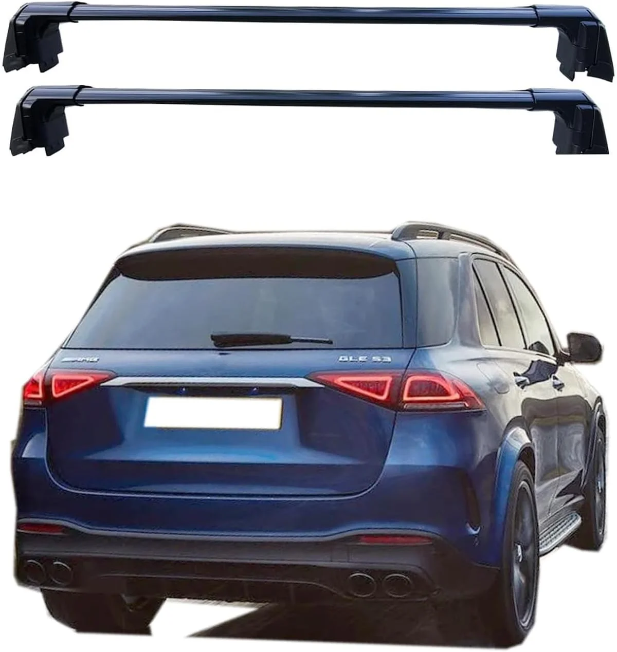 ROKIOTOEX Coyote Roof Rack Crossbars Fit for 2019-2024 Mercedes-Benz GLE W167 Raised Side Rails, Lockable Cross Bars for Rooftop Cargo Box Luggage, Ski Board, Bike Carrier – Black MG19E