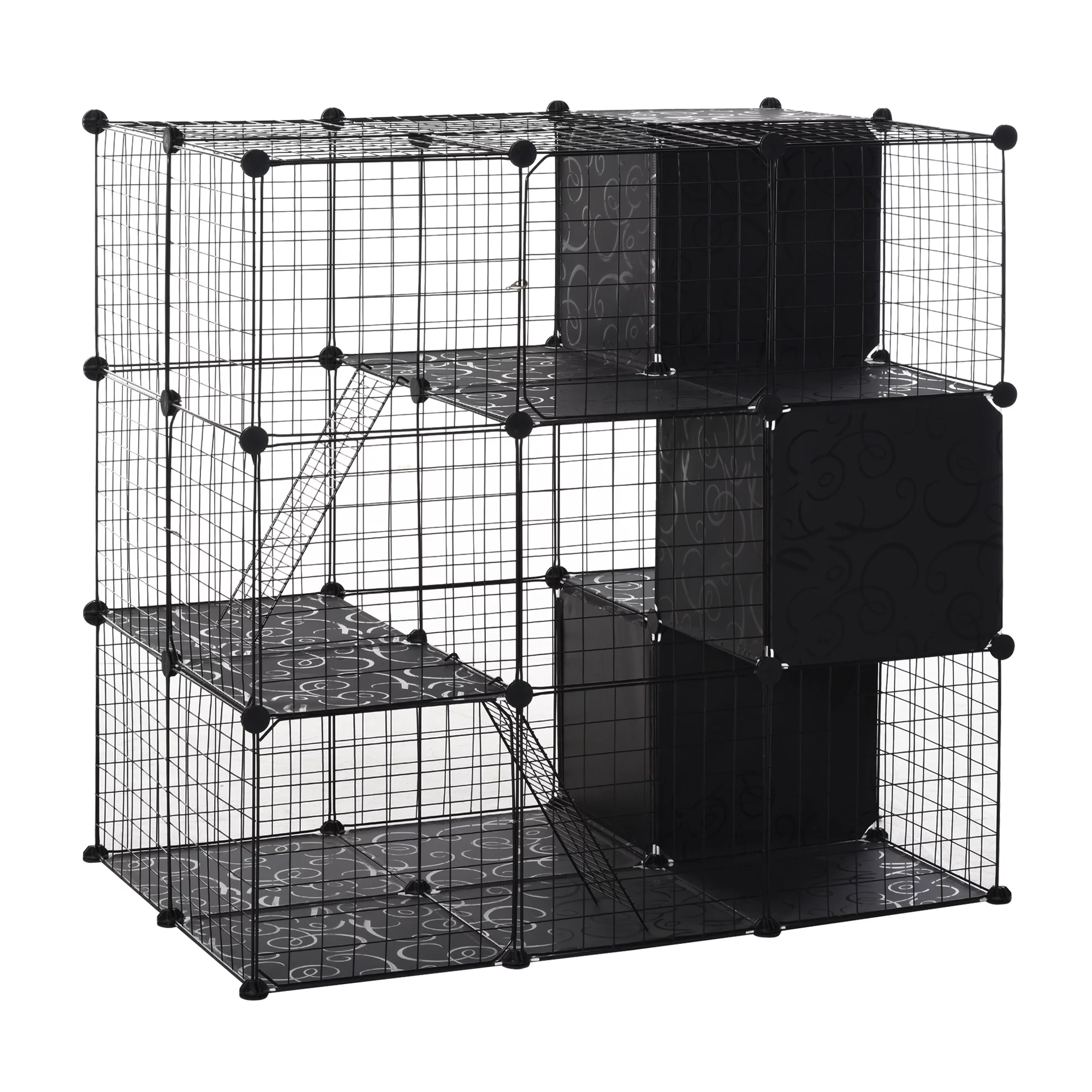 PawHut Pet Playpen Small Animal Cage 56 Panels for Rabbit, Guinea Pig
