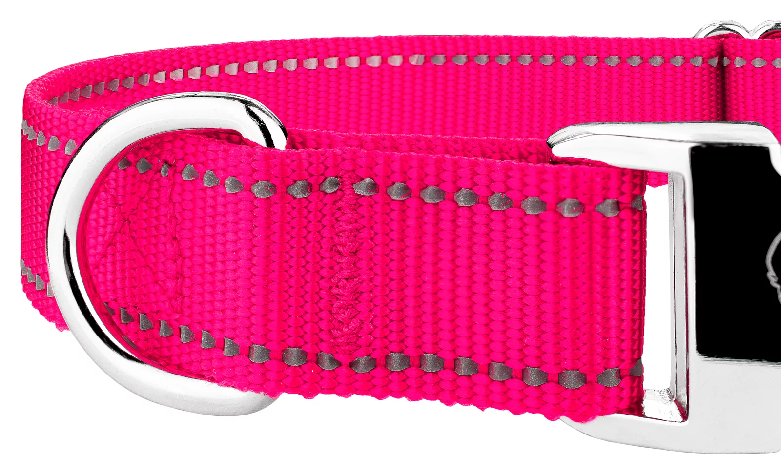 Country Brook Petz® Premium Hot Pink Reflective Nylon Dog Collar & Leash - Large