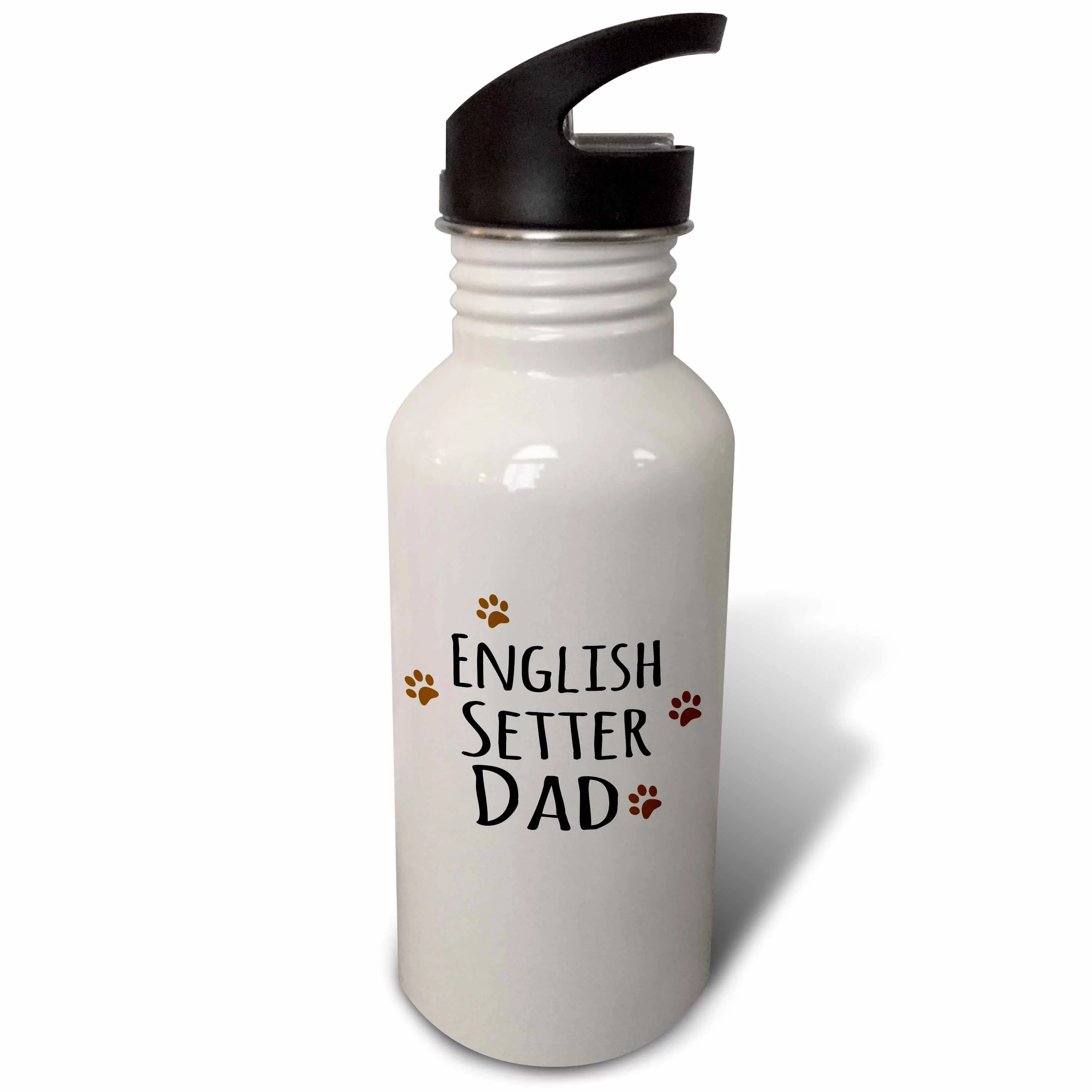 English Setter Dog Dad - Doggie by breed - brown muddy paw prints - doggy lover - pet owner love 21 oz Sports Water Bottle wb-153903-1