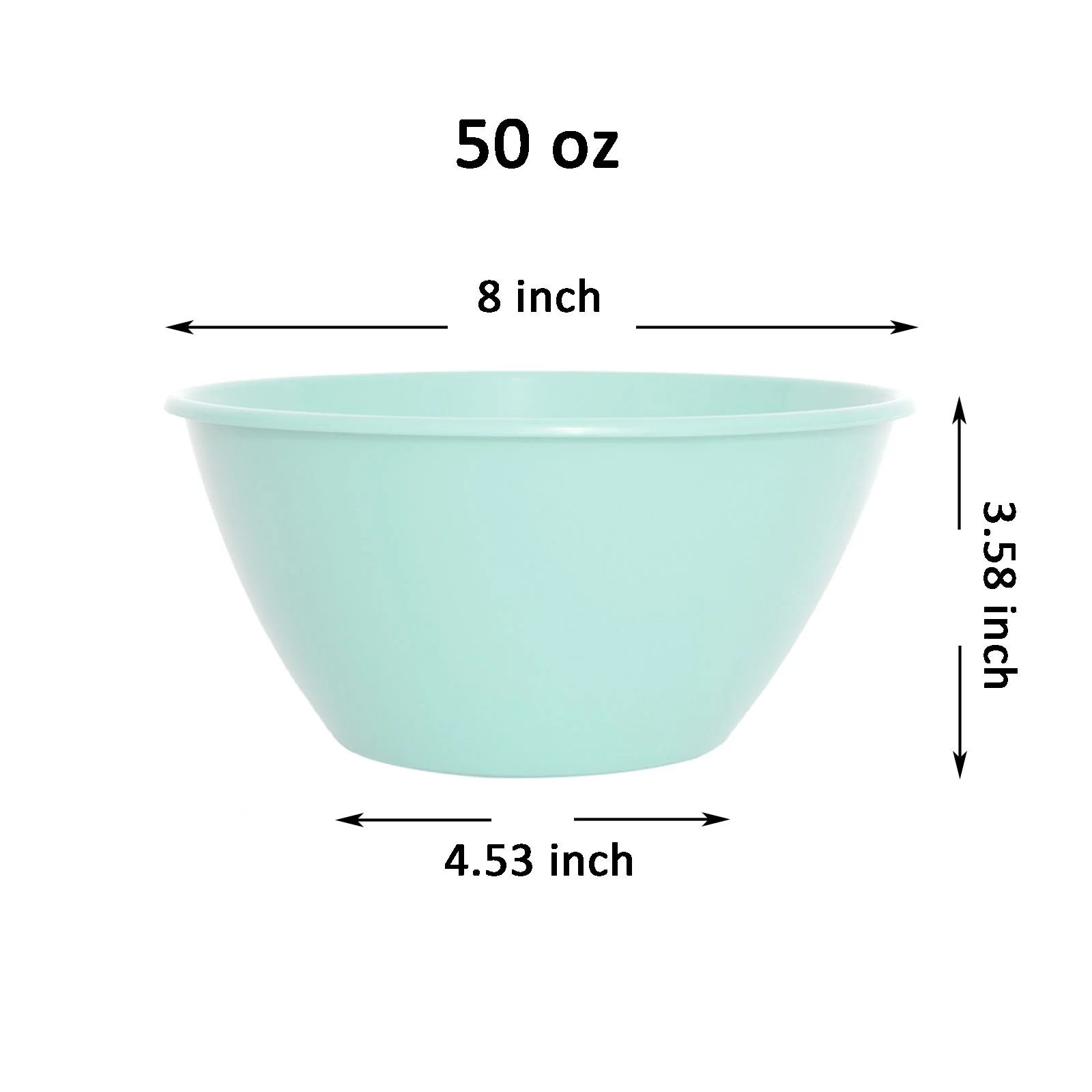 50 Ounce Plastic Bowls, Large Cereal Bowls, Large Soup Bowls, Set of 9 - Coastal YE392.481