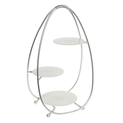American Metalcraft SRS3 Oval 3-Tier Buffet Stand, Silver