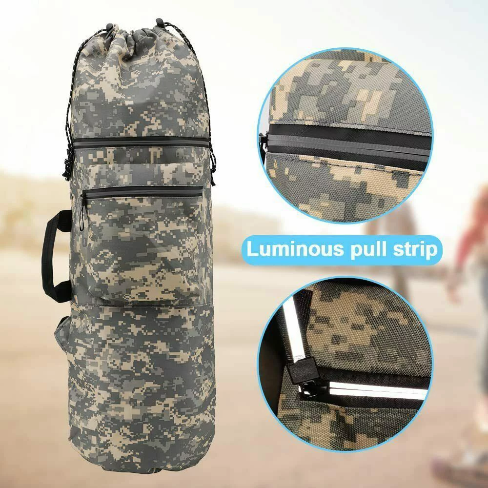Outdoor Waterproof Travel Durable Shoulder Bag Skateboard Carry Bag Skiboard Handbag Longboard Backpack BLACK