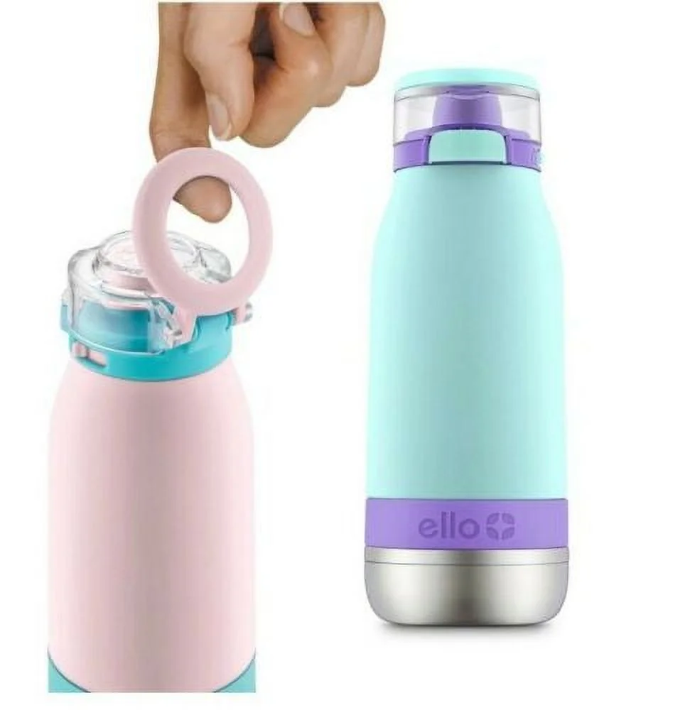 Ello Emma 14oz Stainless Steel 2pk Water Bottle-Light Pink/Light Blue