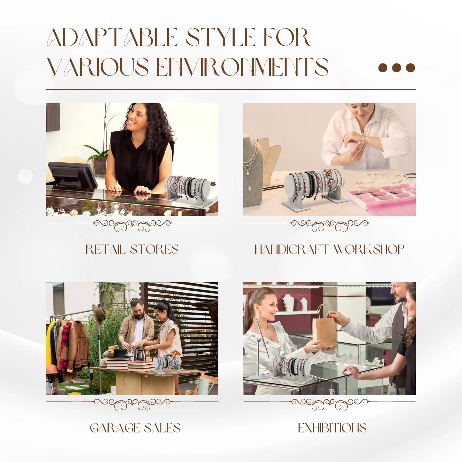 Jewelry Storage Organizer, Headband Holder Display Tower Hair Bands Rack, Gray Velvet Detachable Stand Tray for Baby Girls, Disney Ears, Cat Ear Band, Headpieces, Chains, Home Dresser