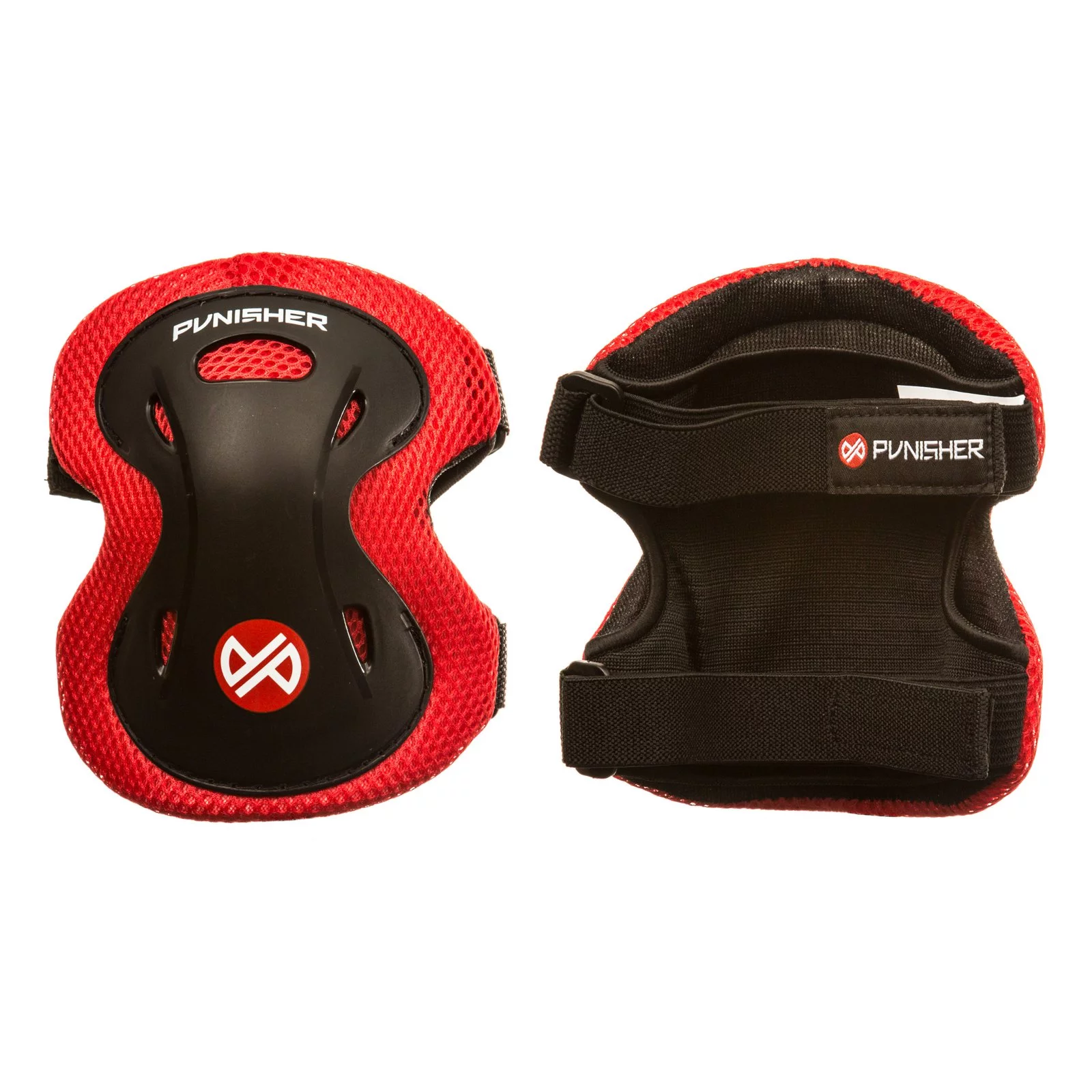 Punisher Elbow, Knee and Wrist Skateboard Pad Set, Youth 8+, Red