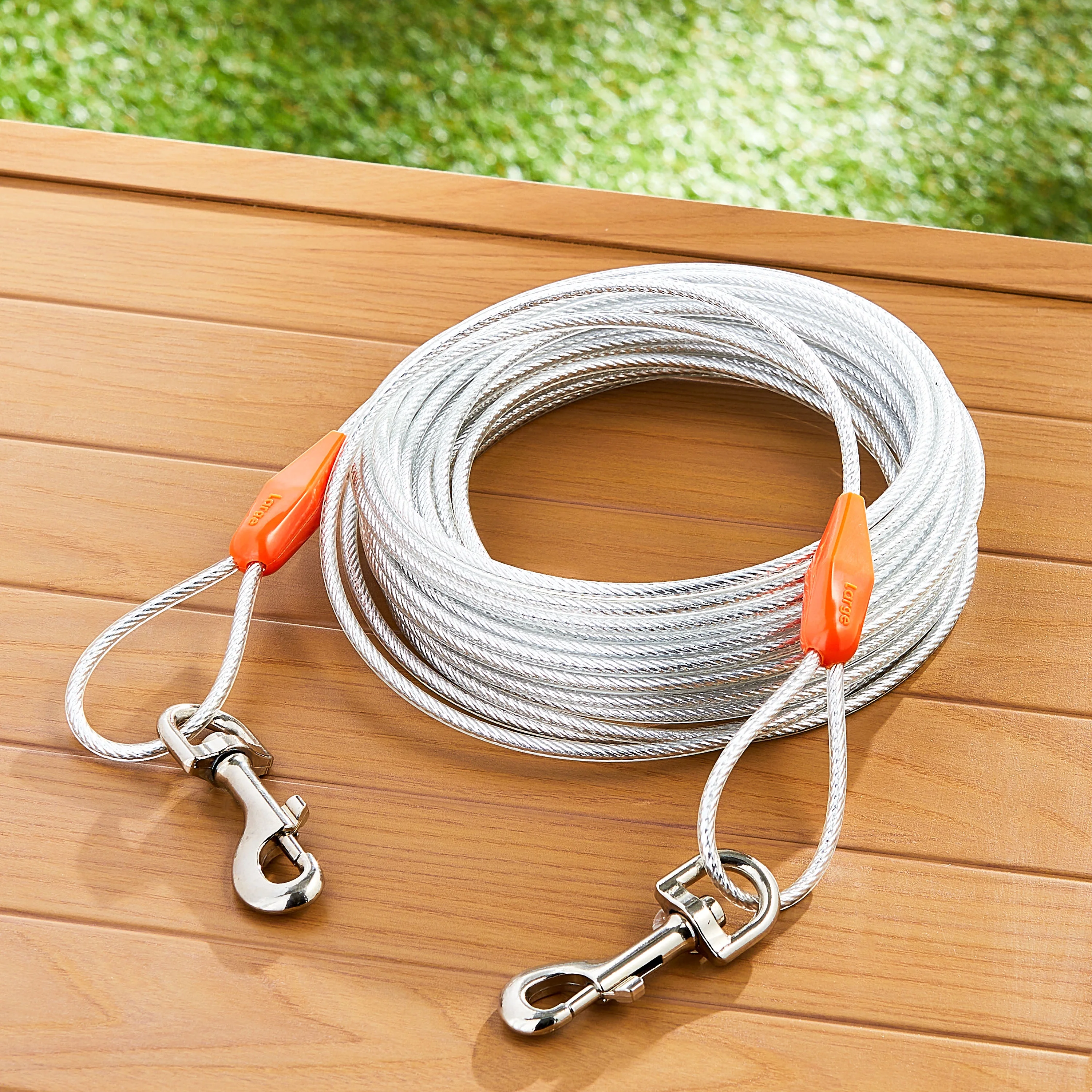 Vibrant Life Large 40 ft Reflective Vinyl-Covered Tie-Out Cable for Dogs up to 90 lbs