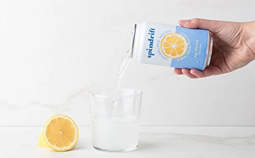 Spindrift Sparkling Water, Lemon Flavored, Made with Real Squeezed Fruit, 12 Fl Oz Cans, Pack of 24 (Only 3 Calories per Seltzer Water Can)