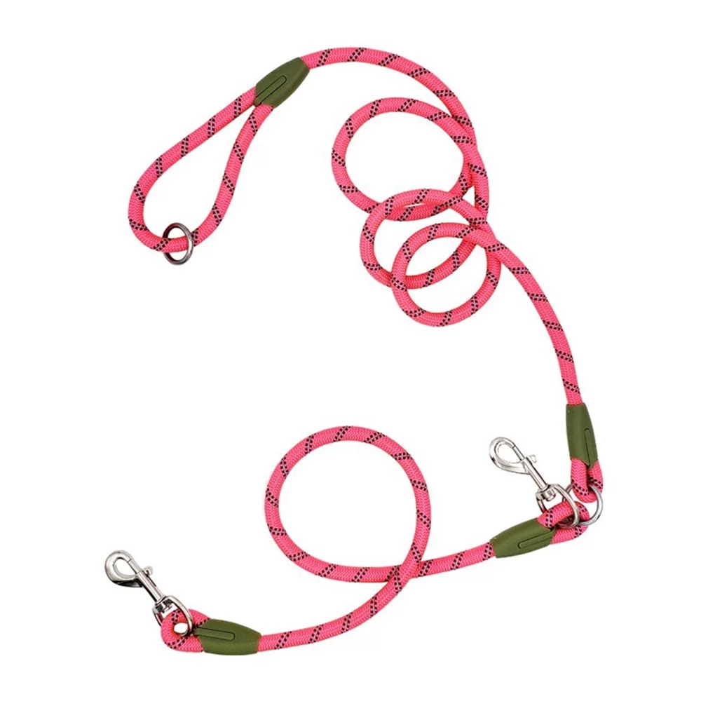 Explosion-proof Nylon Walking Free Hands Rope Outdoors For Dog Running Shoulder Strap Pet Traction Dogs Chain Dog Leashes PINK WITH ROPE COVER