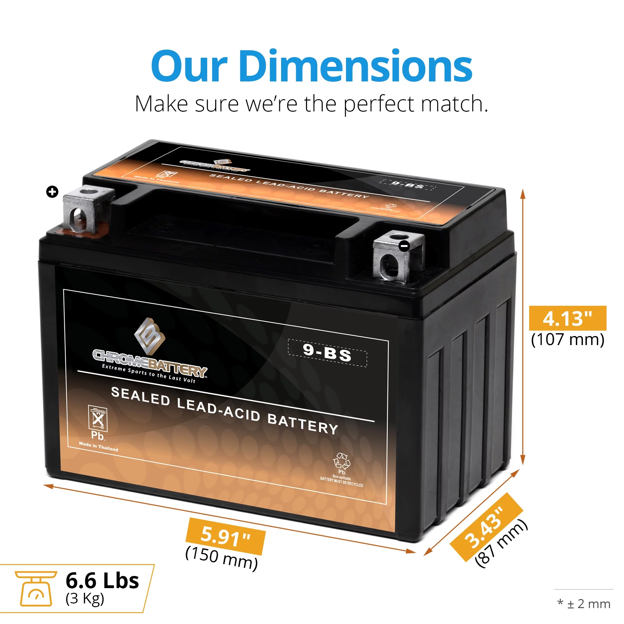 Chrome Battery Ytx9-Bs Motorcycle Battery for Kawasaki 600Cc Zx600-G J Ninja Zx-6R 2002