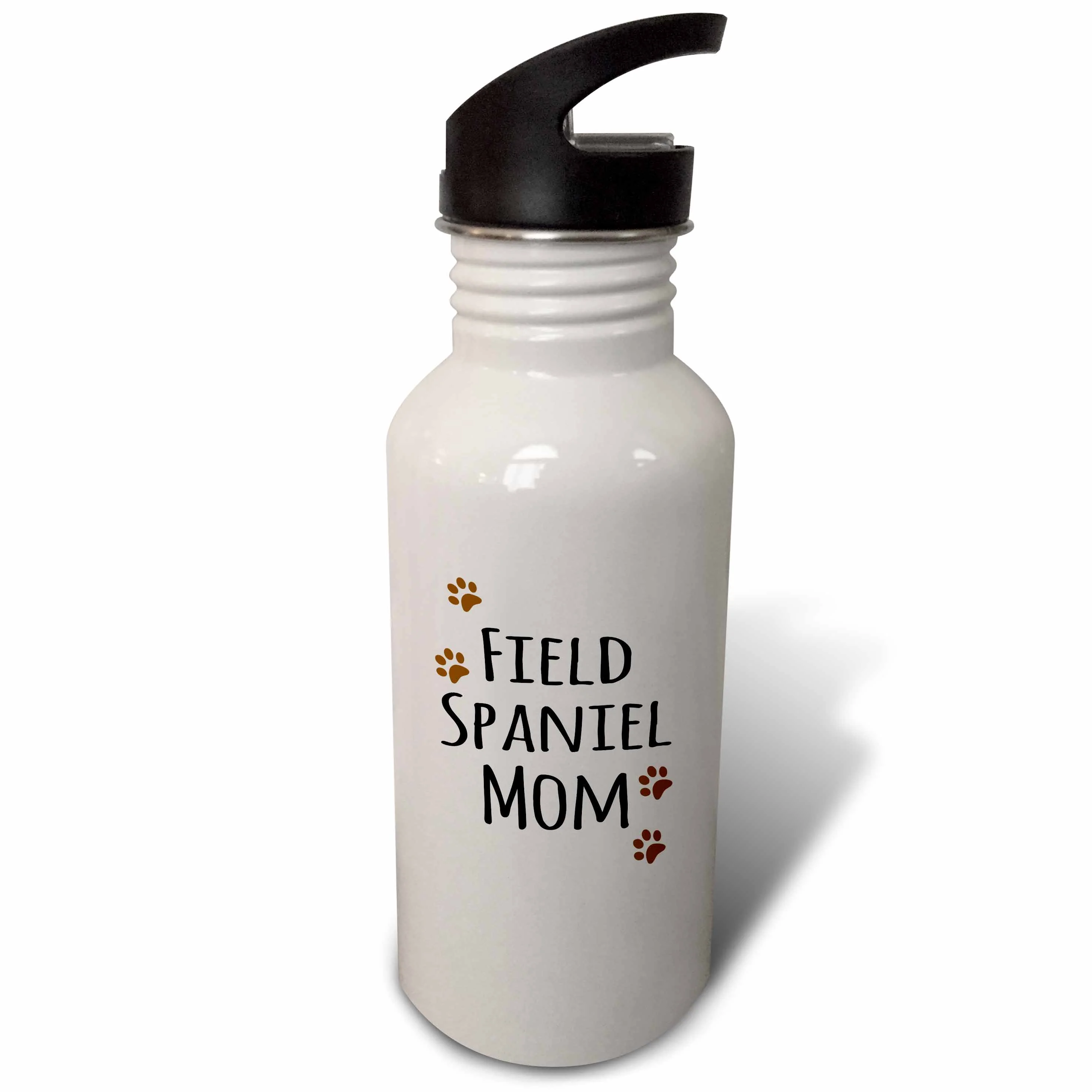 Field Spaniel Dog Mom - Doggie by breed - brown muddy paw prints - doggy lover - pet owner mama love 21 oz Sports Water Bottle wb-154117-1