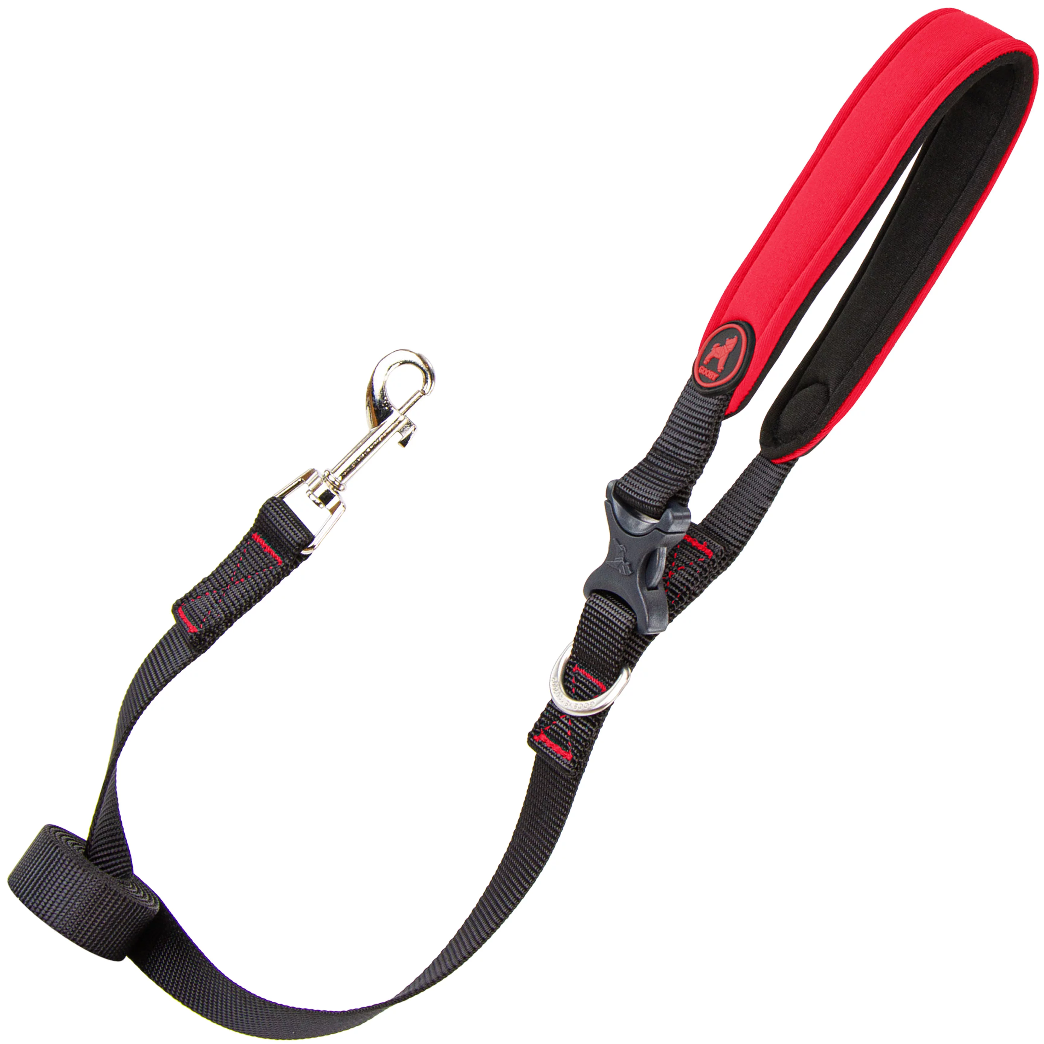 Gooby Escape Free Sport Leash - Red, 4 FT - Padded Detachable Handle and Bolt Snap Clasp - Dog Leashes for Small Dogs, Medium Dogs, and Large Dogs for Indoor and Outdoor Use