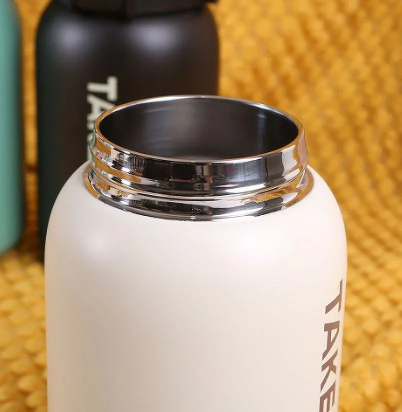 Ready Stock 850ml Thermos Cute Water Bottle Stainless Steel Vacuum Flasks Large Capacity Thermal Tumbler Insulated Cup With Straw Mug