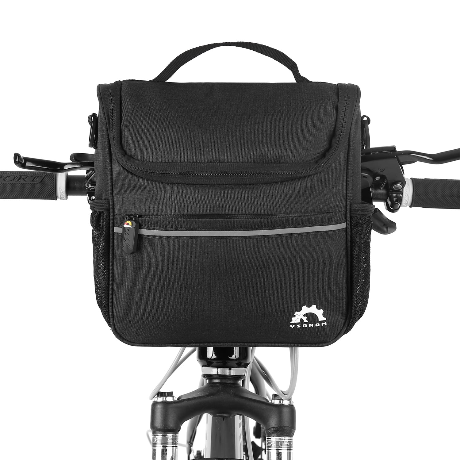 Andoer Waterproof Bike Handlebar Insulated Cooler Bag Front Bag Mountain Road Cycling Handlebar Basket Bag Pannier Shoulder Bag