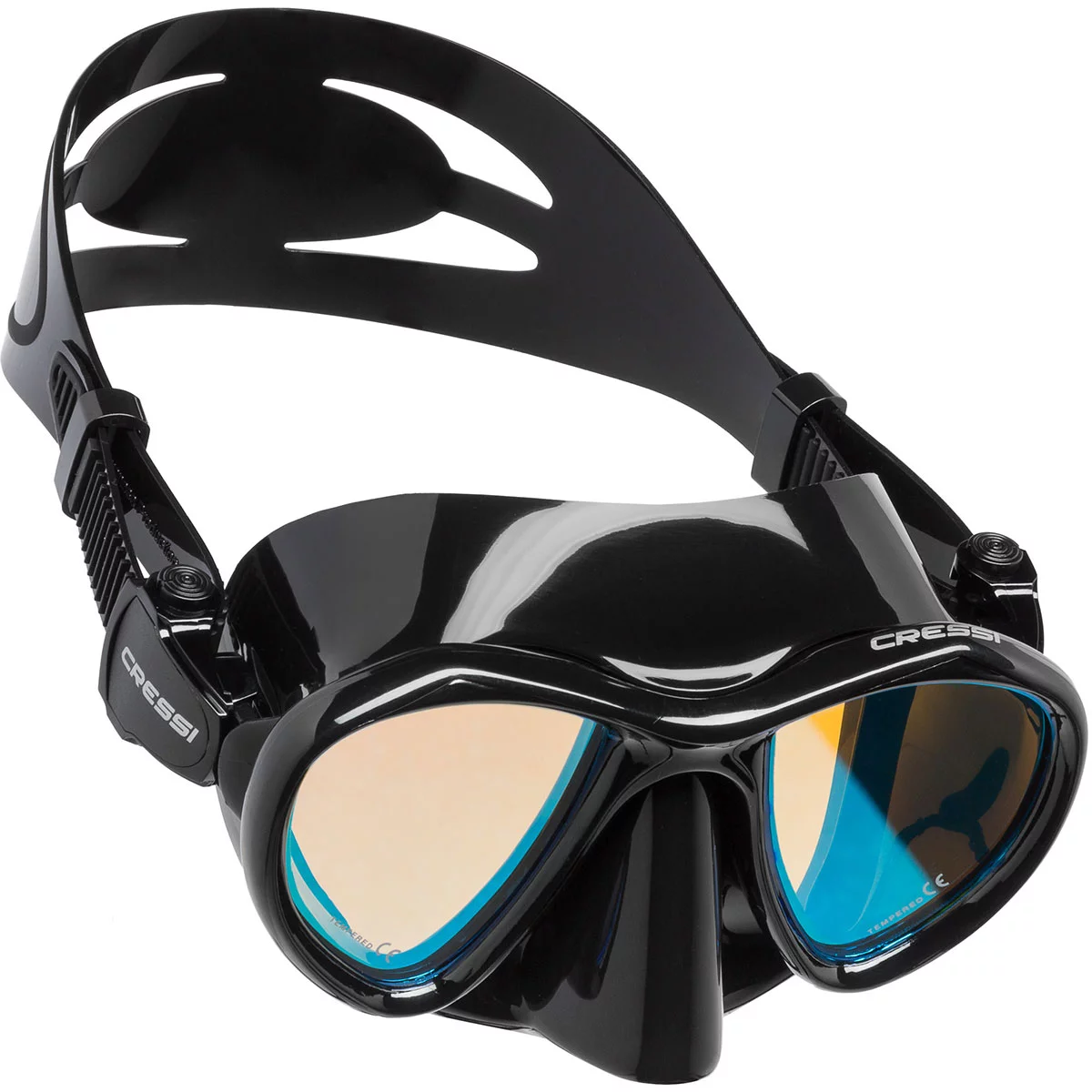 Cressi Gara Modular Set Diving Mask Combo (Black, EU 44/45 | US Man 11/11.5 | US Lady 12/12.5)