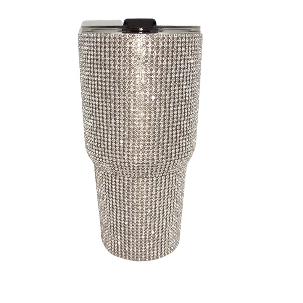 900ml Insulated Diamond Mug Stainless Steel Tumbler Water Vacuum Water Bottle Portable - , 21.5x11x11cm