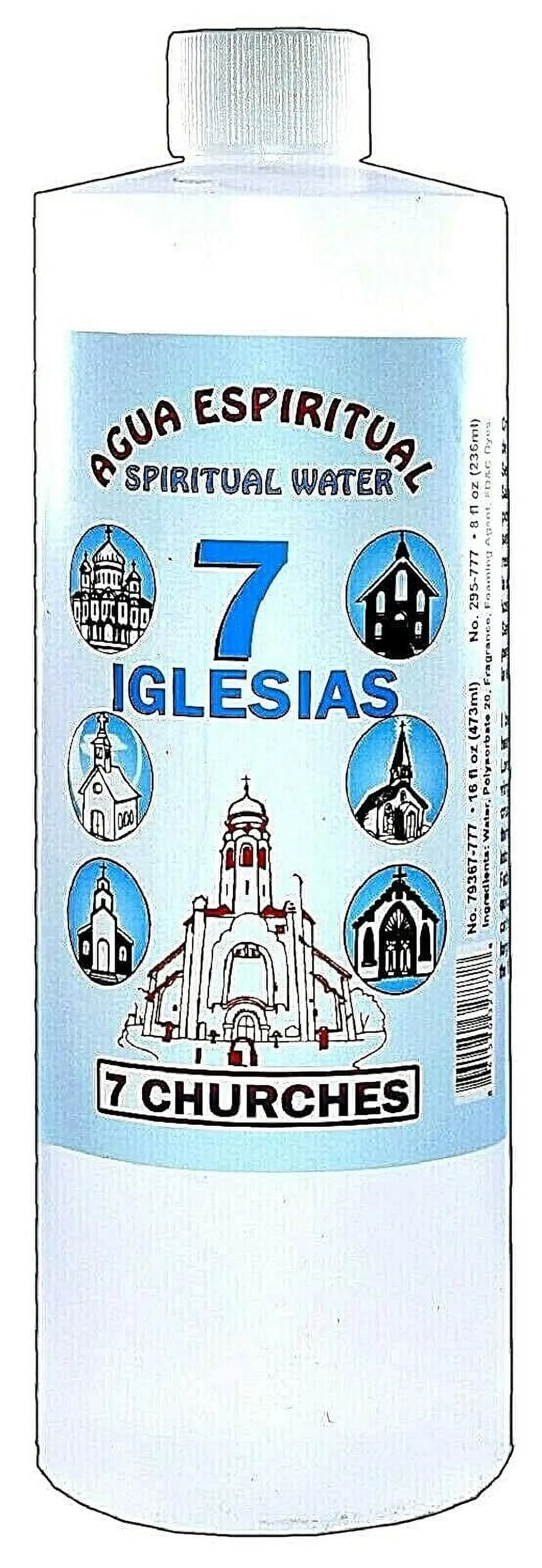 1 BOTTLE 7 CHURCHES SPIRITUAL WATER7 ESPIRITUS AGUA ESPIRITUAL 16 OZ. MAGICK PAGAN