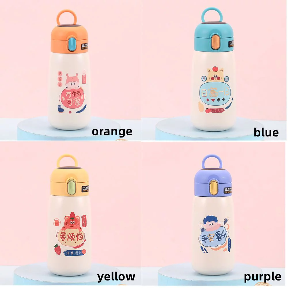 420ml Creative Temperature Touch Display Leak-Proof Thermal Mug Water Bottle Water Cup Stainless Steel PURPLE