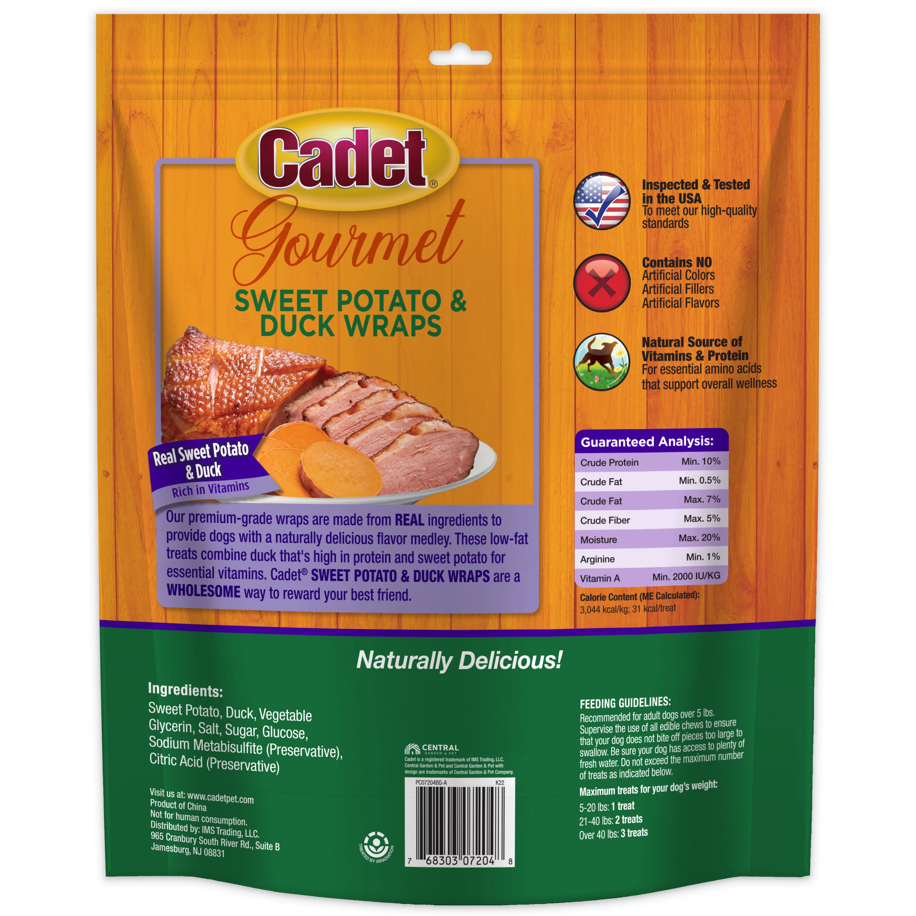 Cadet Gourmet Sweet Potato & Duck Wrapped Dog Treats Wraps Duck & Sweet Potato 28 oz. (1 Count)