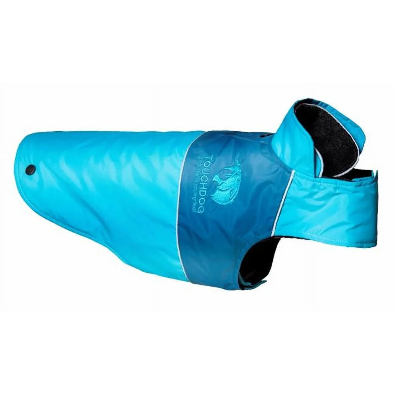 Pet Life  Touchdog Lightening-Shield Waterproof 2-in-1 Convertible Dog Jacket with Blackshark technology- Blue - Extra Large
