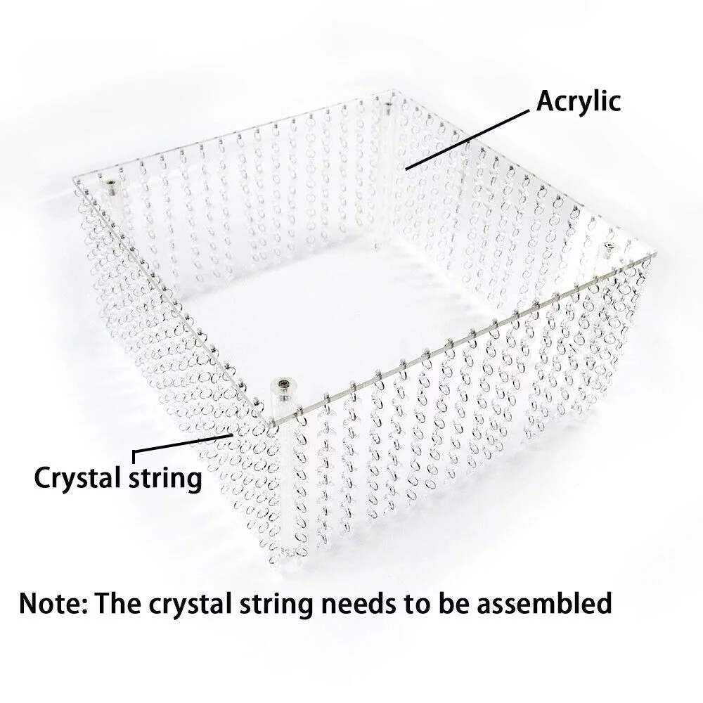 Miumaeov Set of 3 Clear Acrylic Cake Stands Square Cupcake Stands Dessert Display with Crystal Pendants