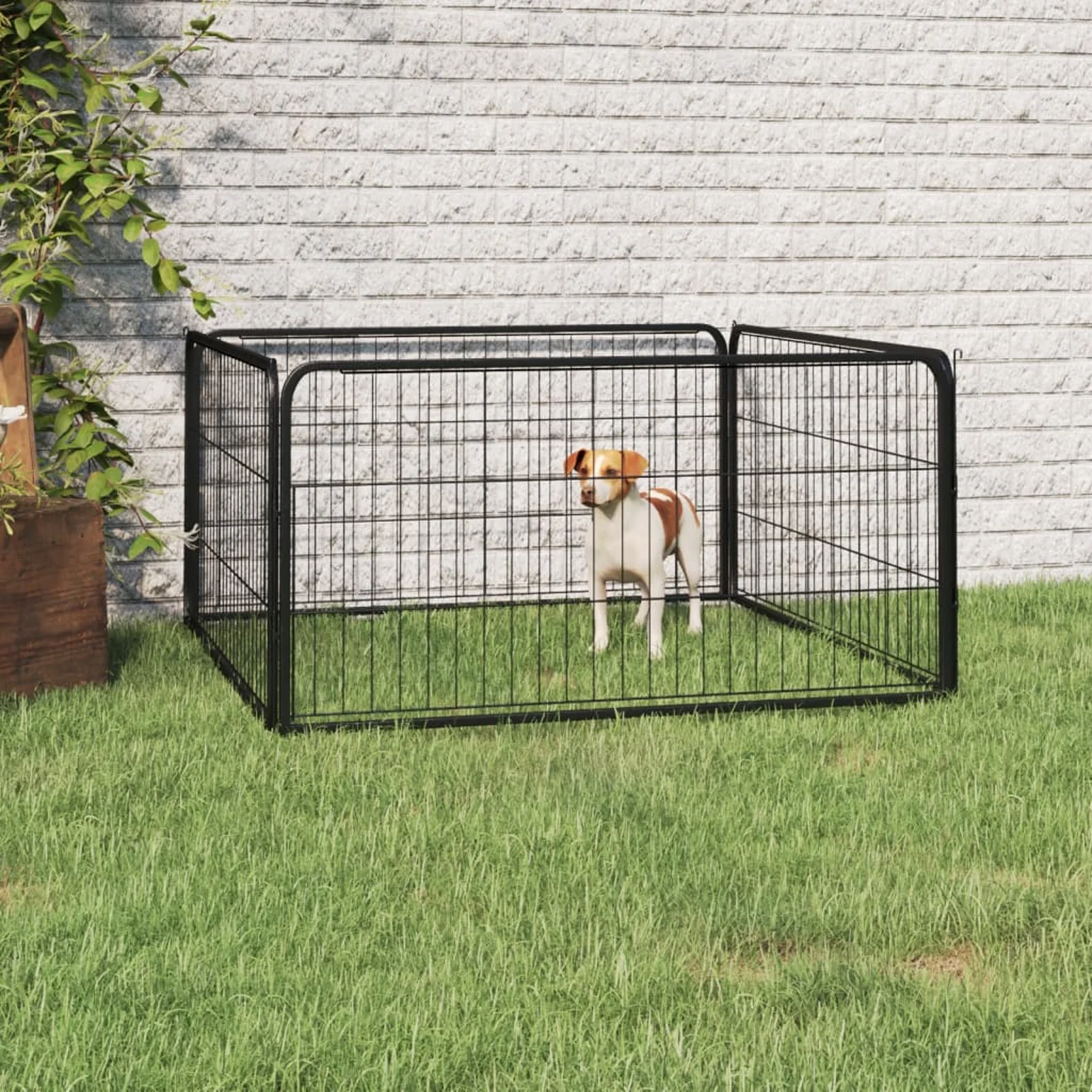 Aibecy Dog Playpen 4 Panels Black 39.4