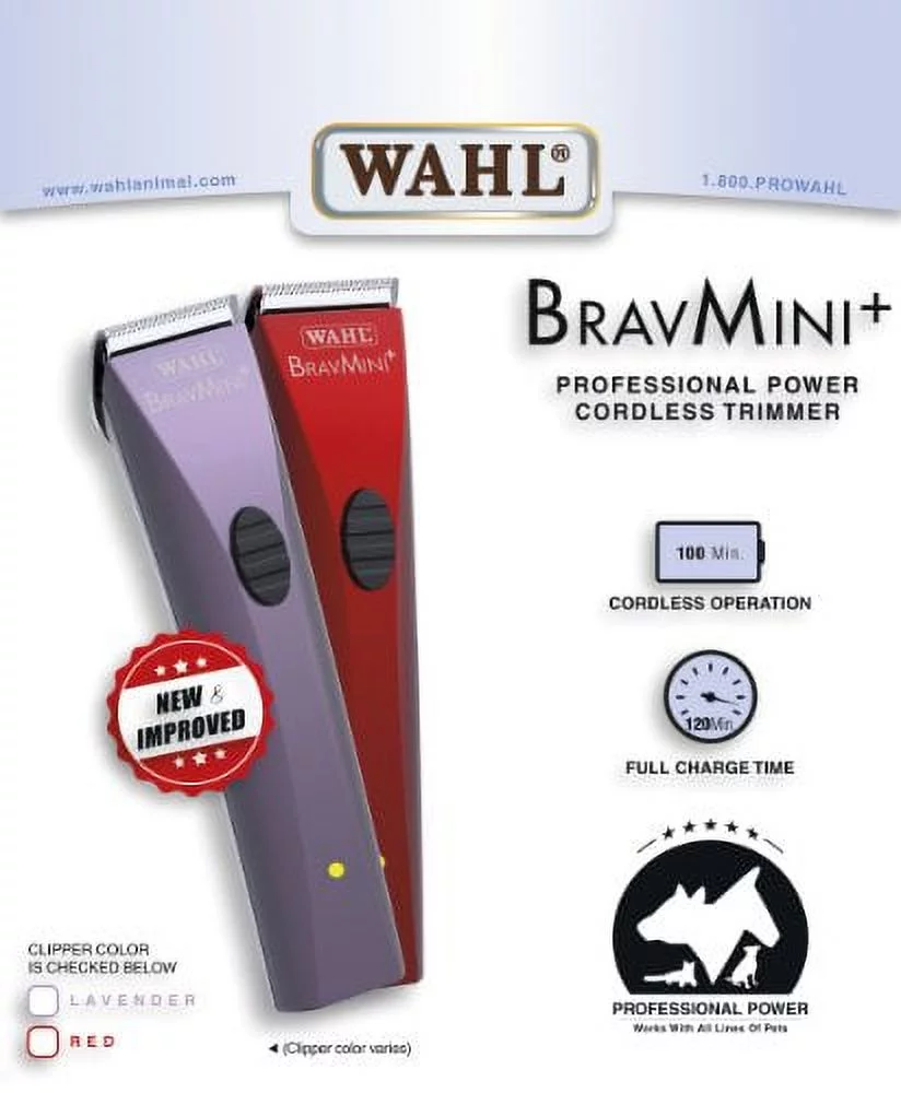 Wahl 41590-0438 BravMini Plus Trimmer, Purple