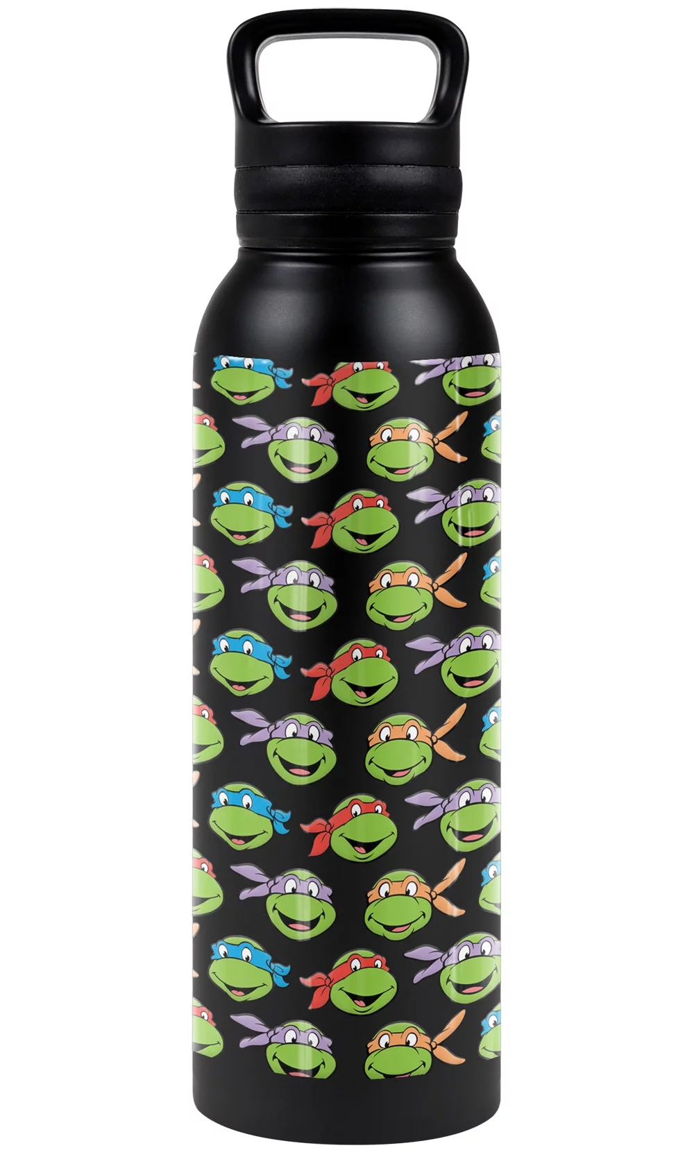 Teenage Mutant Ninja Turtles TMNT Official Turtle Heads 24 oz Insulated Canteen Water Bottle, Leak Resistant, Vacuum Insulated Stainless Steel with Loop Cap