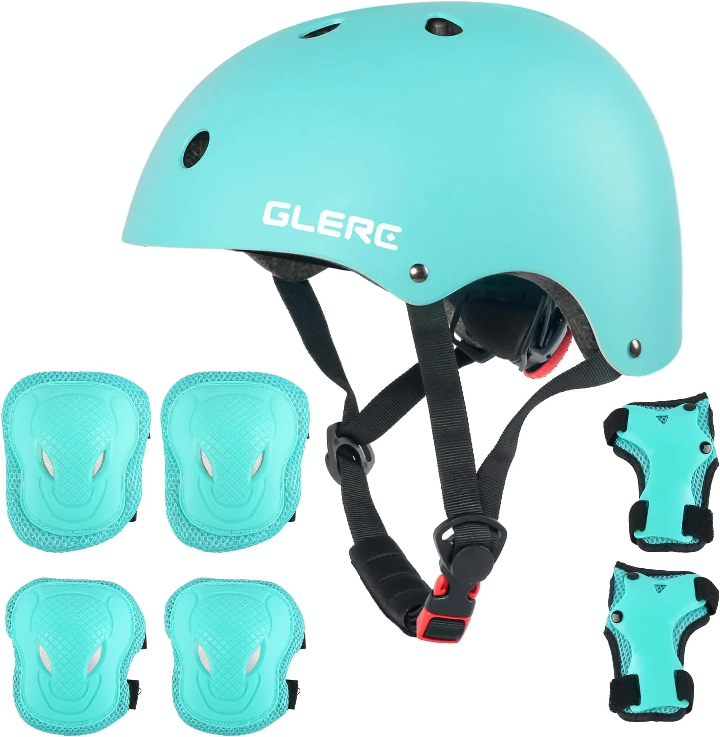 Glerc Kids Sports Helmet with Handguard & Kneepad for Age 8-16 Year Old Toddler and Child, M Size Pink