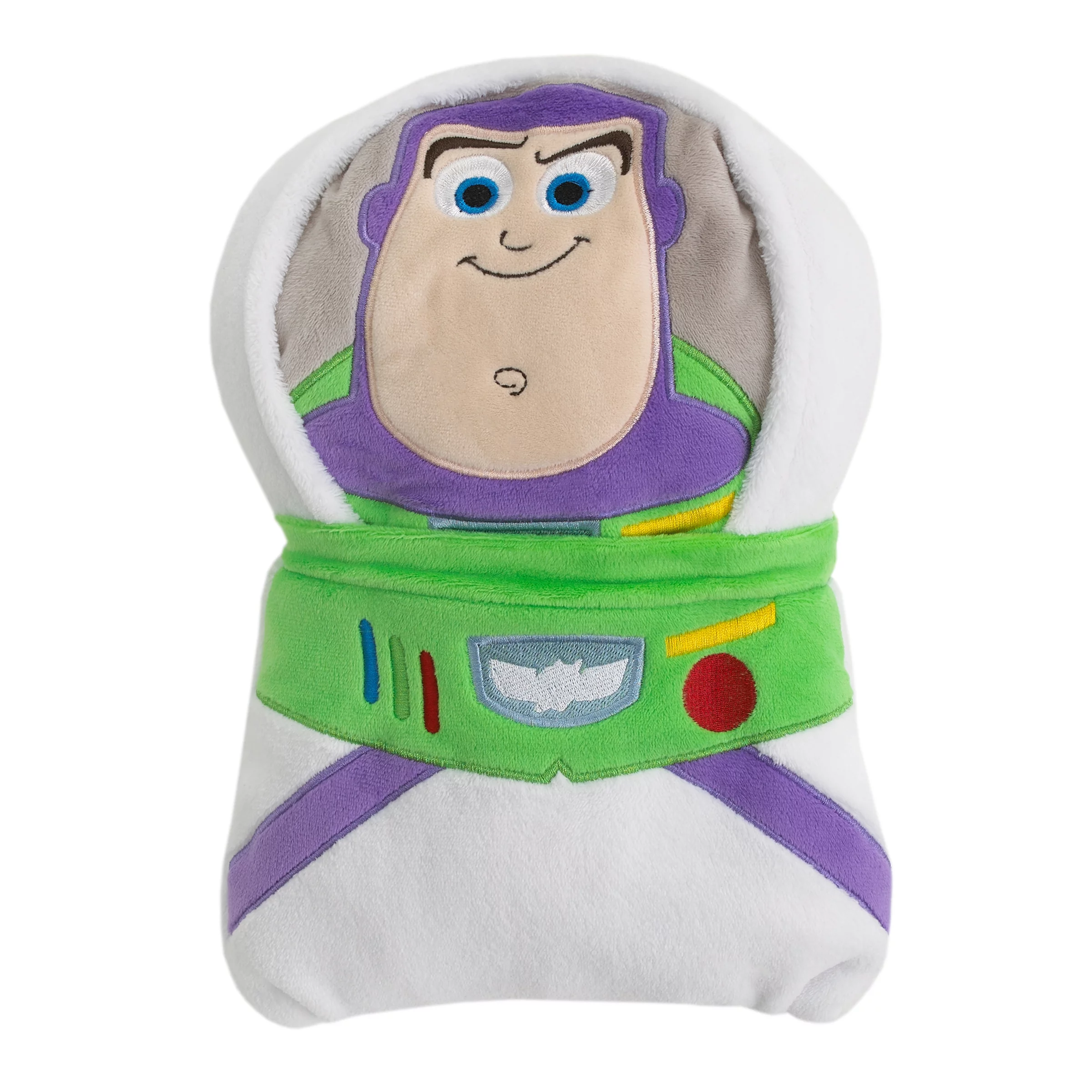 Disney Toy Story It's Play Time White, Green, and Purple, Buzz Lightyear Shaped Toddler Blanket Toy Story - Buzz Lightyear Shaped