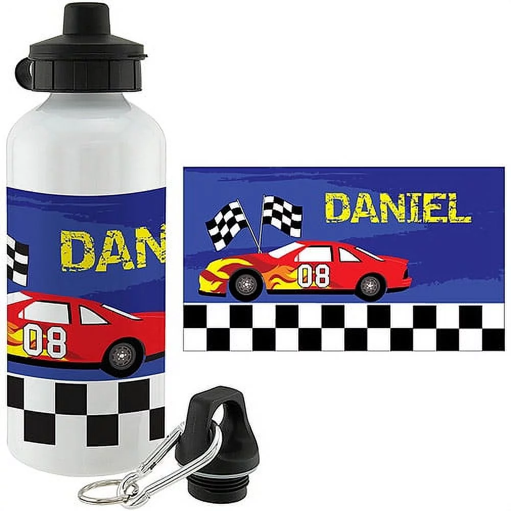 Personalized Race Car Water Bottle