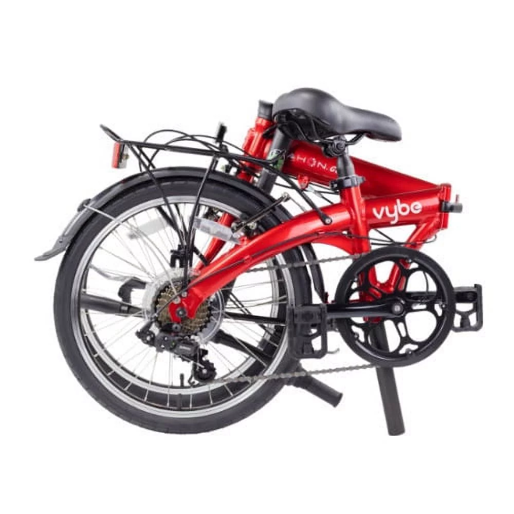 Dahon VYBE D7 Folding Bike (Red) with Dahon Foldable Carry Bag