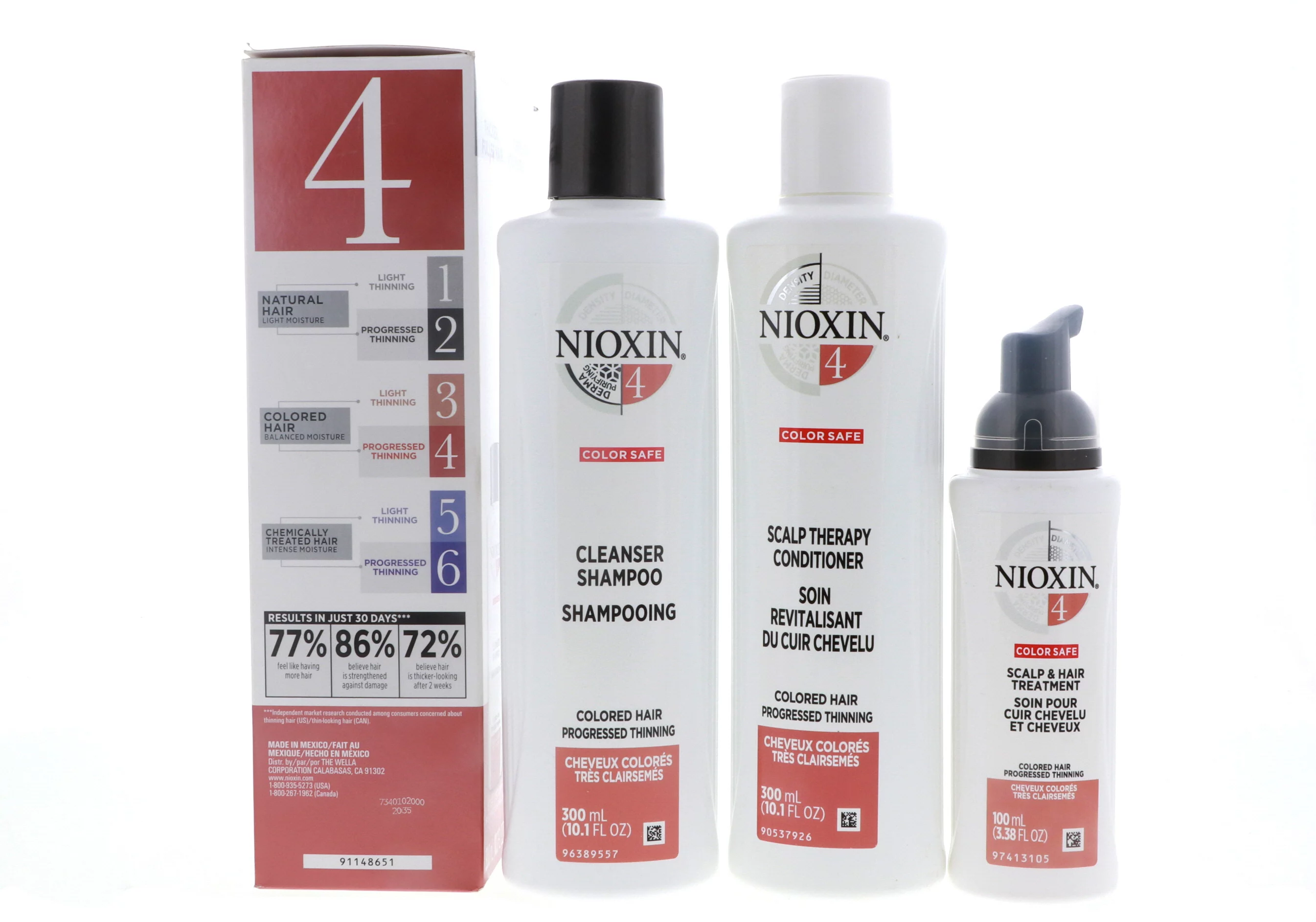 Nioxin System 4 Trio: Cleanser Shampoo 10.1 oz , Scalp Therapy Conditioner 10.1 oz , Scalp & Hair Treatment 3.38 oz