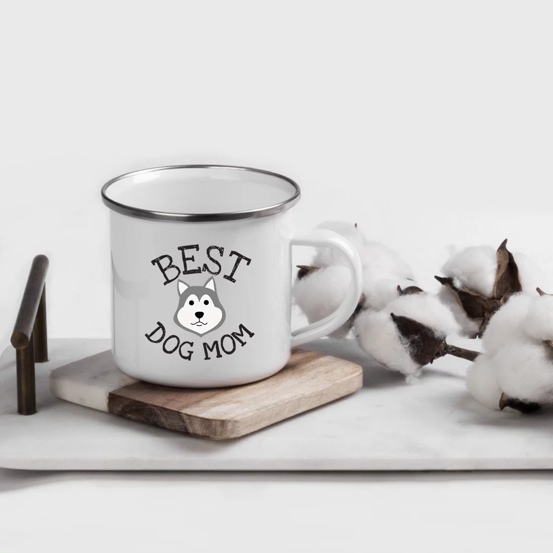 Koyal Wholesale Best Dog Mom Stainless Steel Campfire Mug Siberian Husky, Dog Graphic