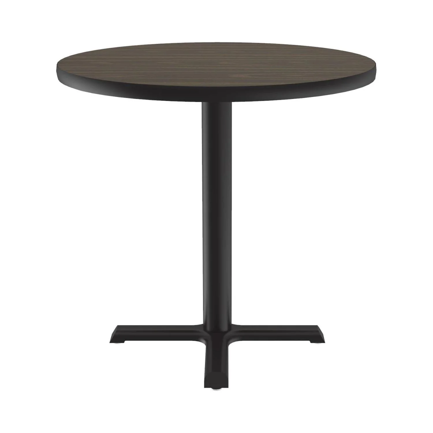 Correll Round Laminate Cafe And Breakroom Table With Walnut Finish BXT36TFR-01