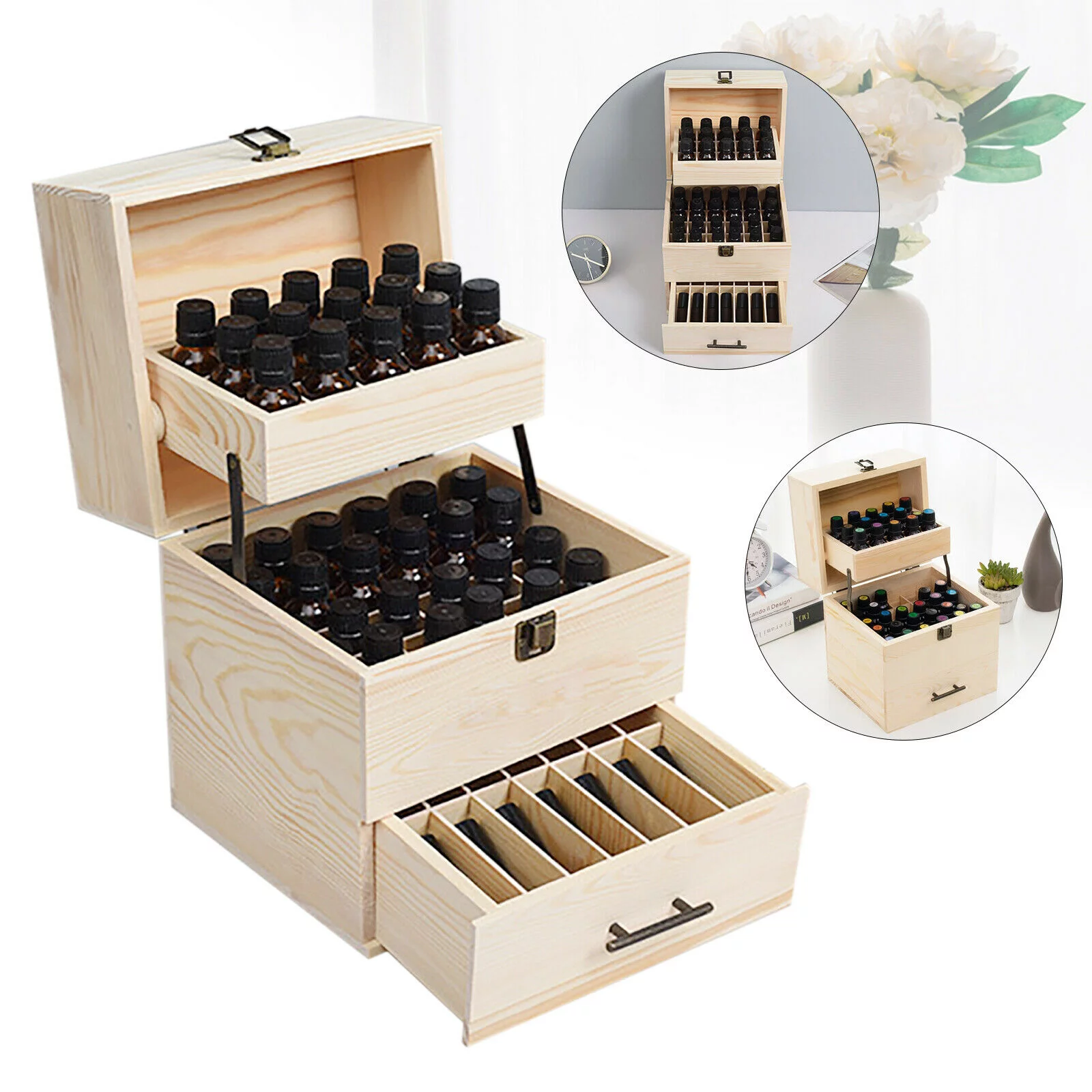 Miumaeov Essential Oils Storage Rack Shelf Bottle Display Holder 3-Layer