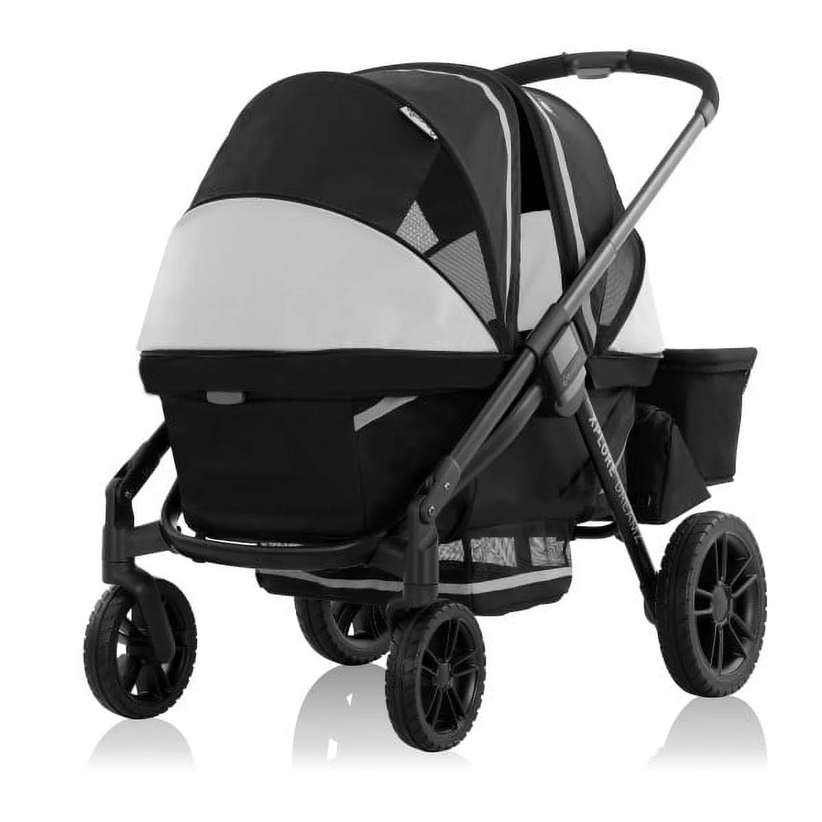 Evenflo Pivot Xplore Dreamz All-Terrain Stroller Wagon with Bassinet Insert (Jetsetter Black), Unisex, 6 Months - 5 Years