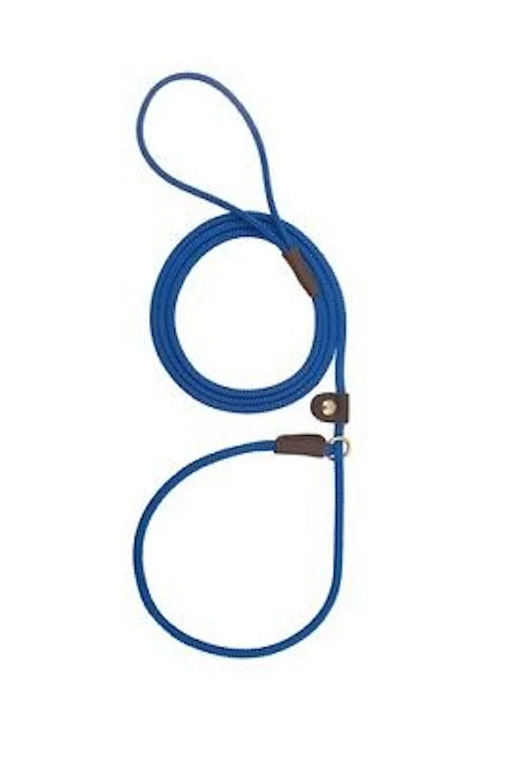 Blue Color Dog Trainer Handling Leather Slide Rope Leash Slip Style Leads