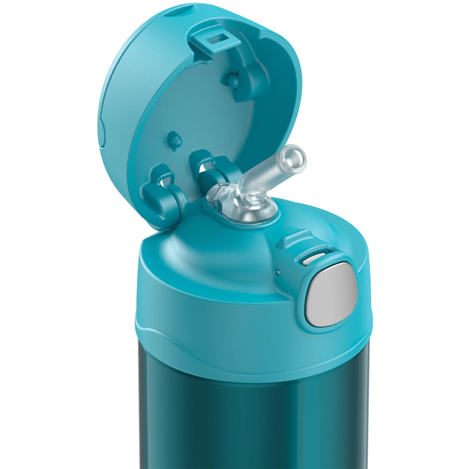 THERMOS FUNTAINER 12 Ounce Stainless Steel Vacuum Insulated Kids Straw Bottle, Teal