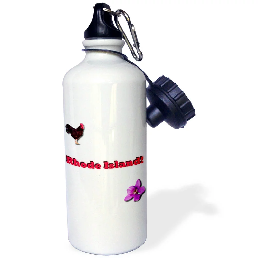 3dRose Rhode Island, Sports Water Bottle, 21oz