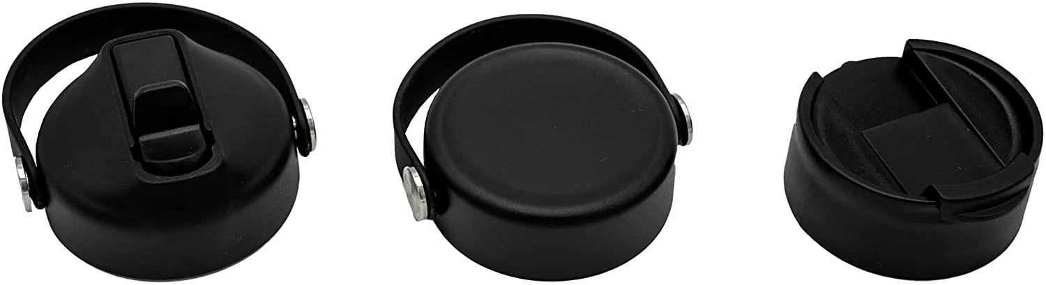 Vacuum Insulated Bottle with 3 Lids - Stainless Steel Thermally Insulated Flask - 21 Fl Oz - Pink - by Polerce