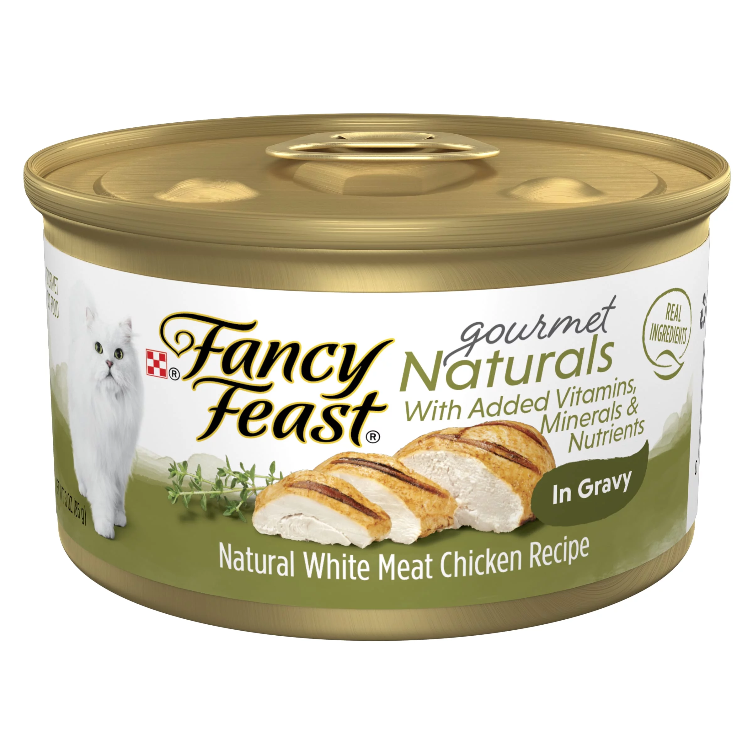 Purina Fancy Feast Gourmet Naturals Wet Cat Food Chicken, 3 oz Cans (12 Pack)