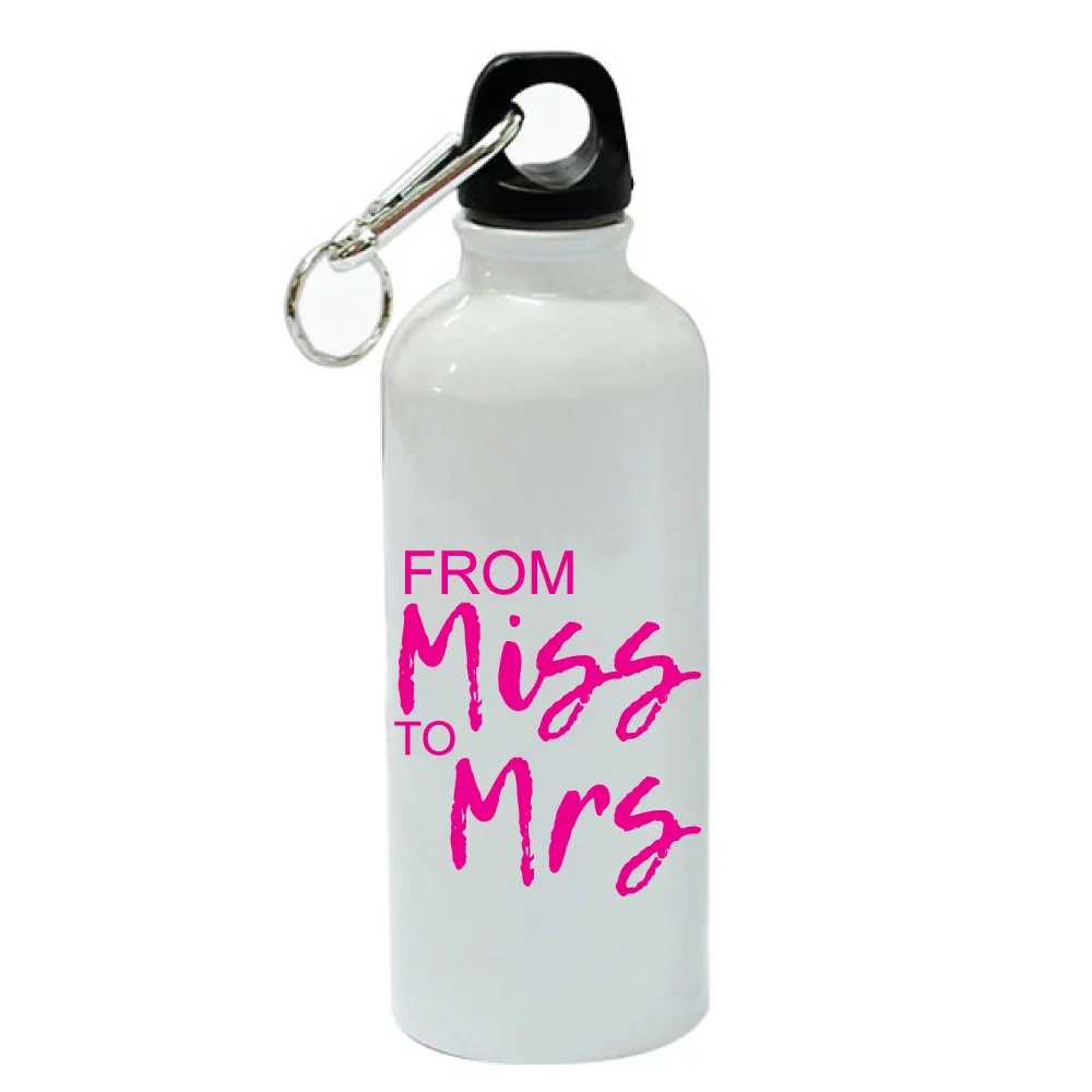 From Miss To Mrs White Aluminum Sports 20 oz Water Bottle