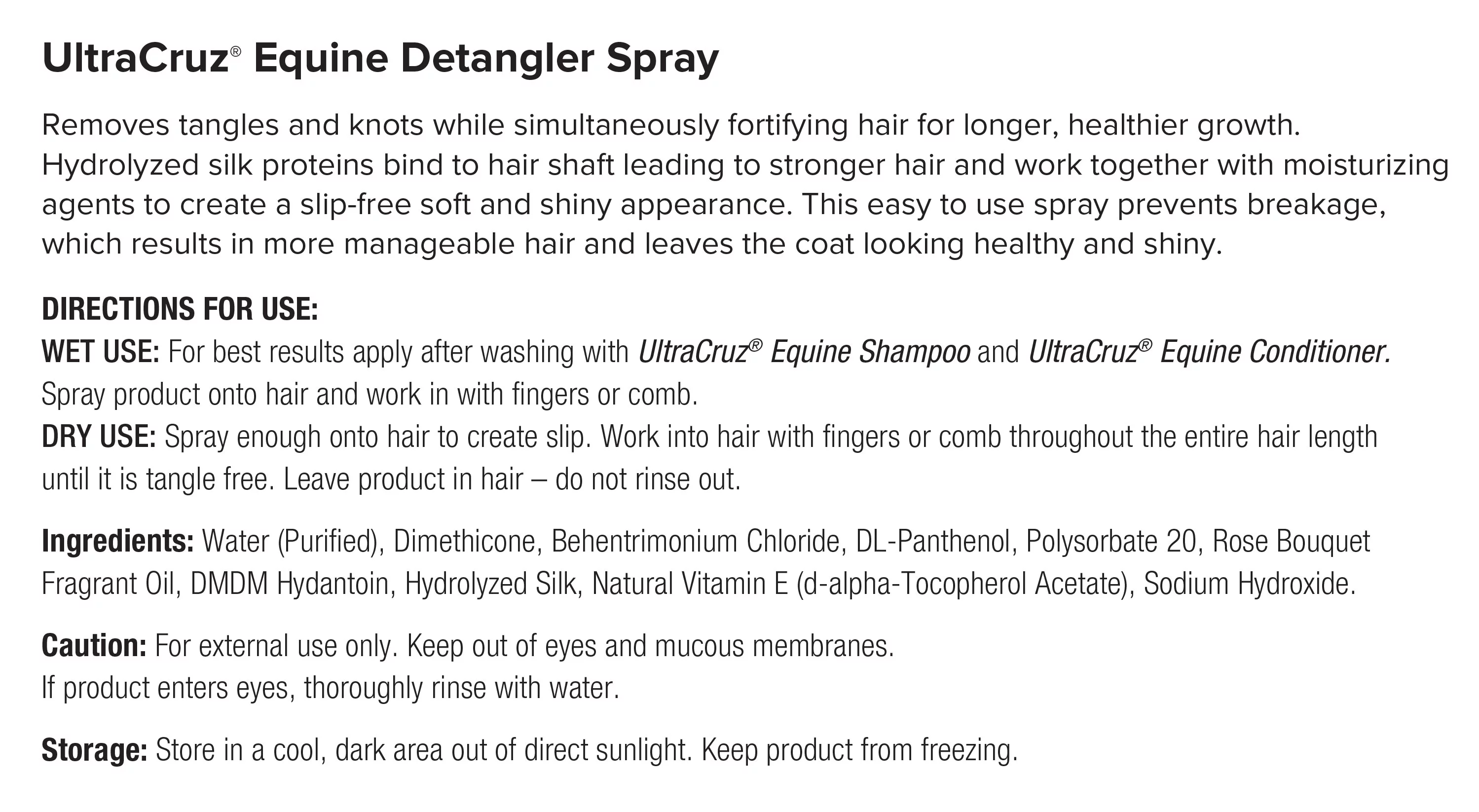 UltraCruz Equine Horse Shampoo and Conditioner Bundle, 32 oz each with 16 oz Detangler