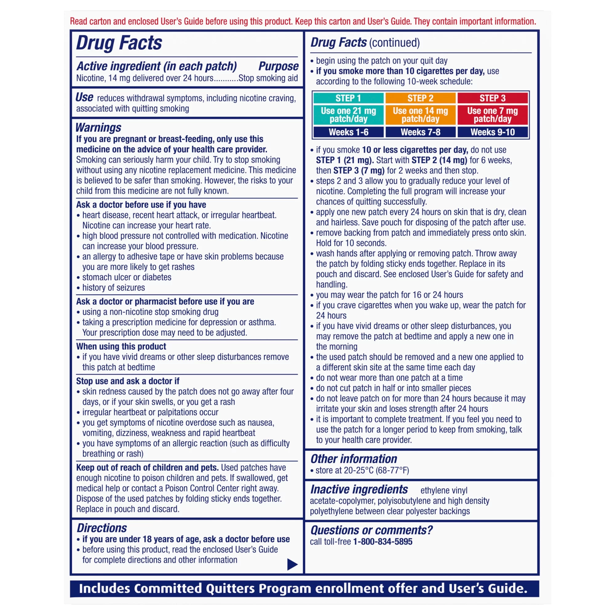 Nicoderm CQ Step 2 Extended Release Nicotine Patches to Stop Smoking, 14 Count